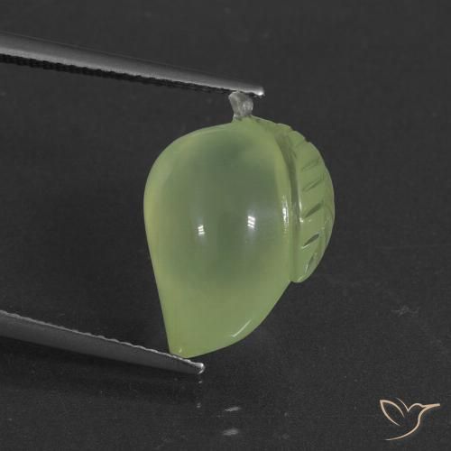 12.21ct طبيعي أخضر كمثرى باهت بريهنيت, فانسى, نصف شفاف