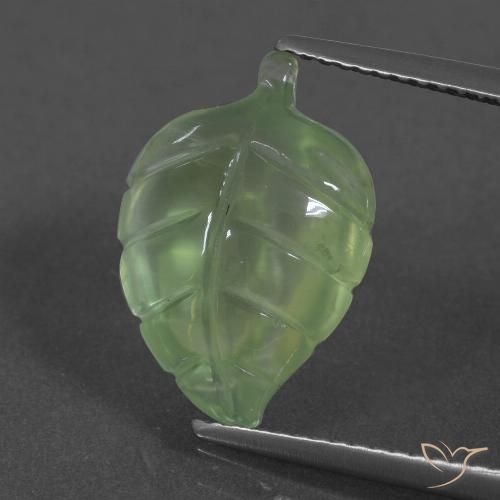 6.07ct طبيعي أخضر كمثرى باهت بريهنيت, فانسى, نصف شفاف