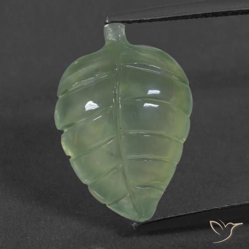 6.83ct طبيعي أخضر كمثرى باهت بريهنيت, فانسى, نصف شفاف