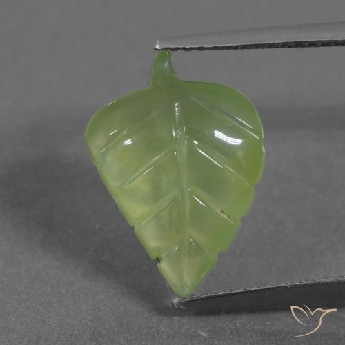 5.65ct طبيعي أخضر دافئ بريهنيت, فانسى, نصف شفاف