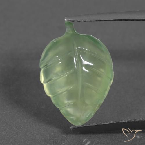 5.49ct طبيعي أخضر كمثرى باهت بريهنيت, فانسى, نصف شفاف
