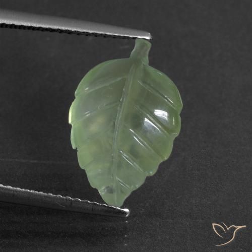 5.15ct طبيعي أخضر كمثرى باهت بريهنيت, فانسى, نصف شفاف