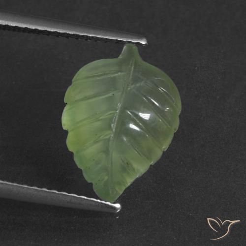 4.90ct طبيعي أخضر مصفر بريهنيت, فانسى, نصف شفاف