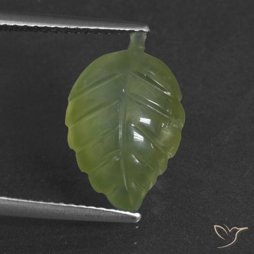 5.08ct طبيعي أخضر متوسط بريهنيت, فانسى, نصف شفاف