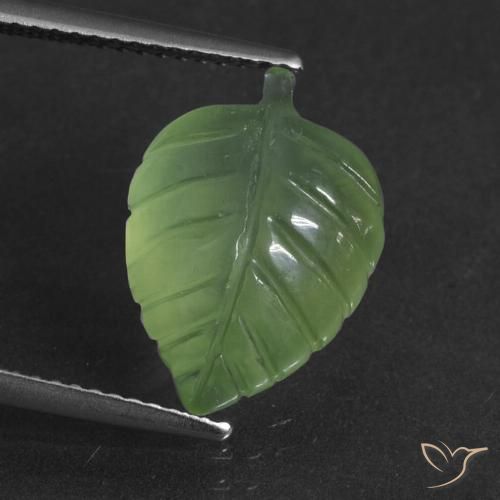 6.65ct طبيعي أخضر مصفر بريهنيت, فانسى, نصف شفاف