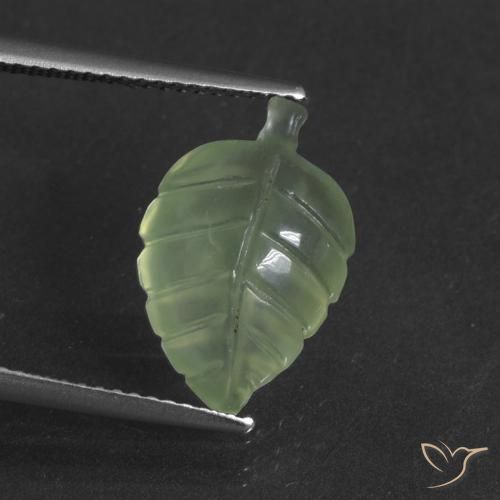 4.88ct طبيعي أخضر متوسط بريهنيت, فانسى, نصف شفاف