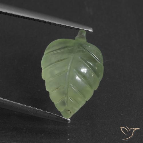4.61ct طبيعي أخضر ليمونى باهت بريهنيت, فانسى, نصف شفاف