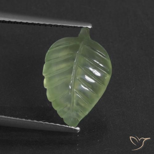 4.62ct طبيعي أخضر مصفر بريهنيت, فانسى, نصف شفاف