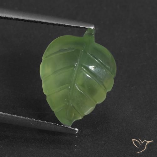 6.21ct طبيعي أخضر متوسط بريهنيت, فانسى, نصف شفاف
