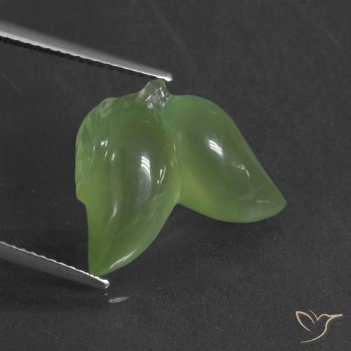 11.48ct طبيعي أخضر متوسط بريهنيت, فانسى, نصف شفاف