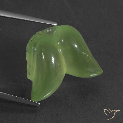 14.66ct طبيعي أخضر دافئ بريهنيت, فانسى, نصف شفاف