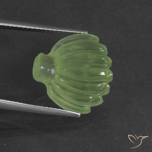 10.71ct طبيعي ليمون اخضر بريهنيت, فانسى, نصف شفاف