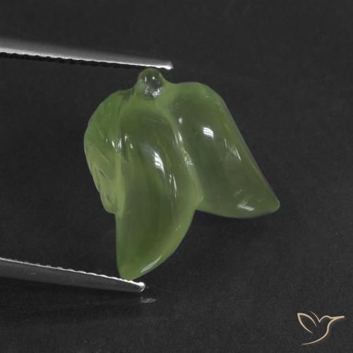 9.97ct طبيعي أخضر دافئ بريهنيت, فانسى, نصف شفاف
