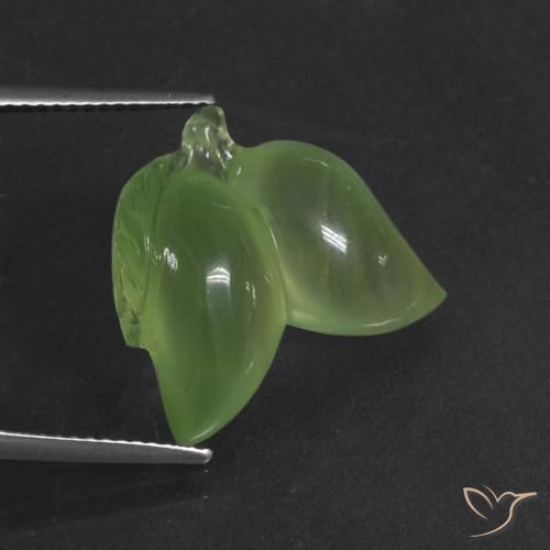 12.52ct طبيعي أخضر متوسط بريهنيت, فانسى, نصف شفاف
