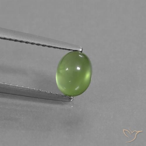 1.16ct طبيعي أخضر مصفر بريهنيت, بيضوي, شفاف