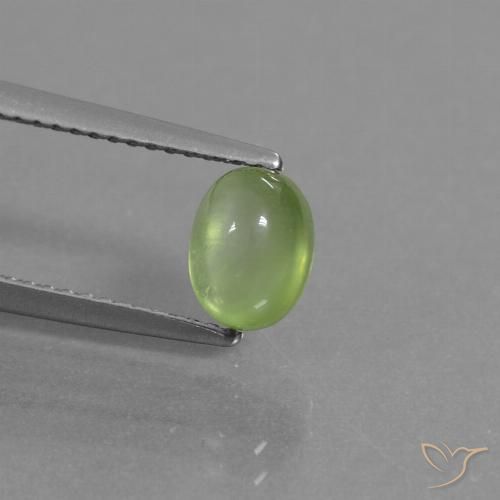 1.36ct طبيعي أخضر مصفر بريهنيت, بيضوي, شفاف