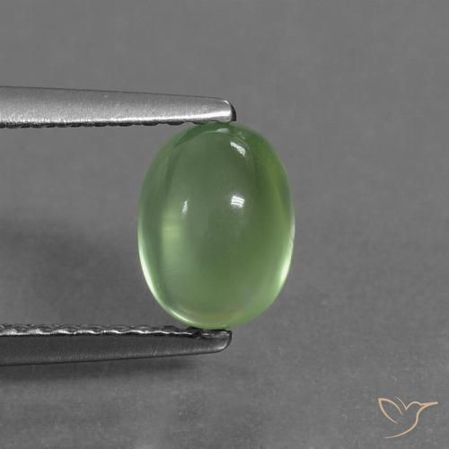 1.29ct طبيعي أخضر فاتح-متوسط بريهنيت, بيضوي, شفاف