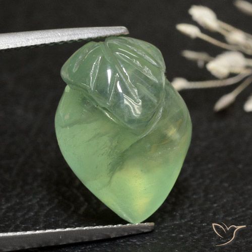 13.18ct طبيعي أخضر زيتوني بريهنيت, فانسى, شفاف