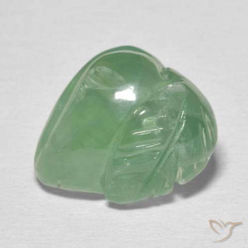 15.49ct طبيعي أخضر ترابى باهت بريهنيت, فانسى, نصف شفاف