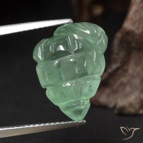 11.58ct طبيعي اخضر فاتح بريهنيت, فانسى, نصف شفاف