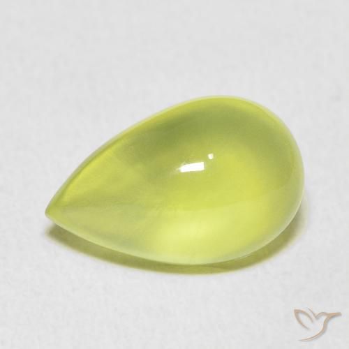 5.66ct طبيعي ليمون اخضر بريهنيت, شكل الكمثرى, شفاف