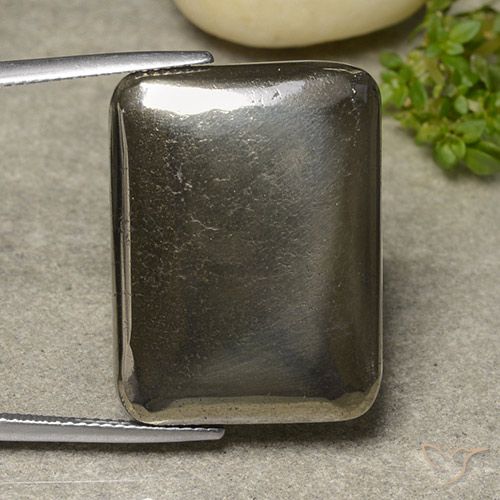 41.84ct طبيعي أسود مع لمعان ذهبي بيريت, وسادة, غير شفاف