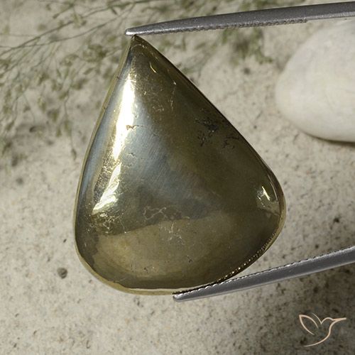 40.79ct طبيعي ذهب بيريت, شكل الكمثرى, غير شفاف