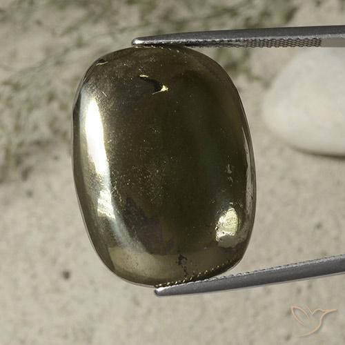 33.29ct طبيعي ذهب بيريت, وسادة, غير شفاف