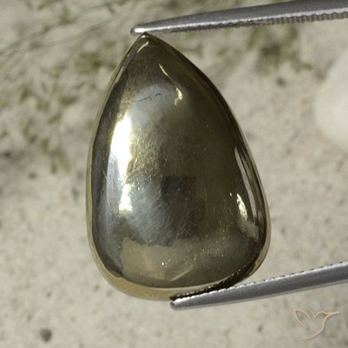 27.13ct طبيعي ذهب بيريت, شكل الكمثرى, غير شفاف