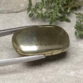 بيريت ذهبي طبيعي، قصة بيضاوى، 22.29 قيراط، غير شفاف