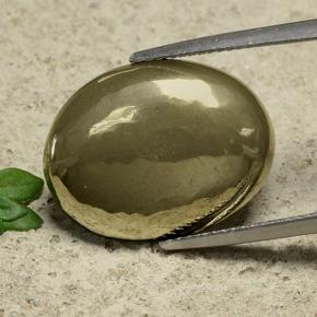 بيريت ذهب طبيعي، قصة بيضاوى، 16.39 قيراط، غير شفاف