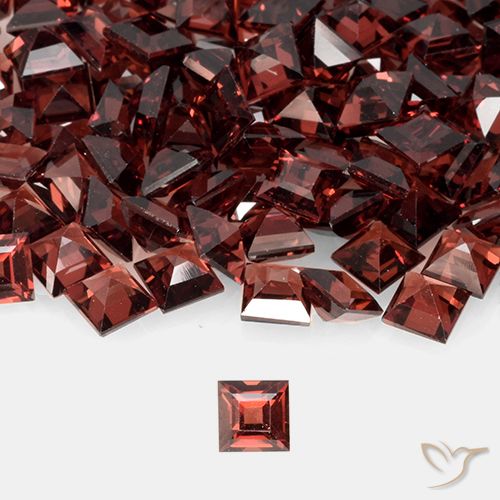 0.47ct طبيعي أحمر غامق عقيق بيروب, مربع, VVS-VS