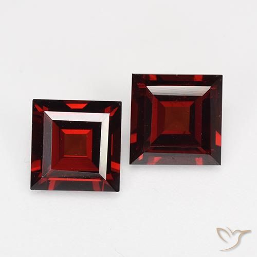 3.91ctw طبيعي أحمر غامق عقيق بيروب, مربع, VVS-VS