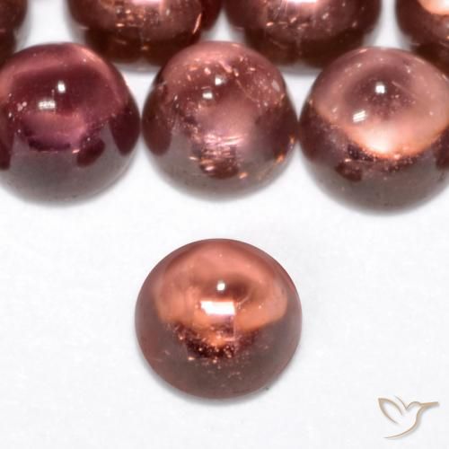 0.07ct طبيعي أحمر فاتح عقيق بيروب, دائري, شفاف