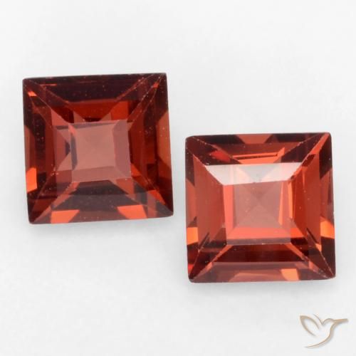 0.89ctw طبيعي أحمر سانجريا عقيق بيروب, مربع, VVS-VS