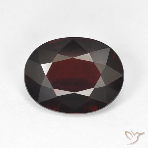 6.48ct طبيعي أحمر مسود عقيق بيروب, بيضوي, VVS-VS