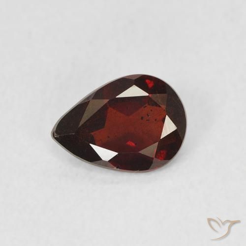 0.65ct طبيعي أحمر غامق عقيق بيروب, شكل الكمثرى, قليلا جدا