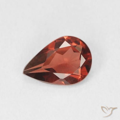 0.71ct طبيعي أحرمر سقلاتى غامق عقيق بيروب, شكل الكمثرى, قليلا جدا