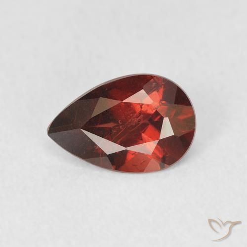 0.80ct طبيعي أحمر دموى غامق عقيق بيروب, شكل الكمثرى, قليلا جدا, Photo A