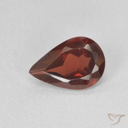 0.73ct طبيعي احمر غامق عقيق بيروب, شكل الكمثرى, VVS-VS