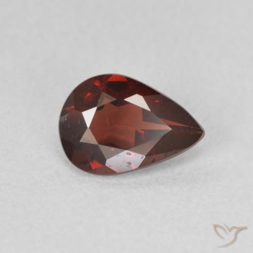 0.73ct طبيعي احمر غامق عقيق بيروب, شكل الكمثرى, VVS-VS