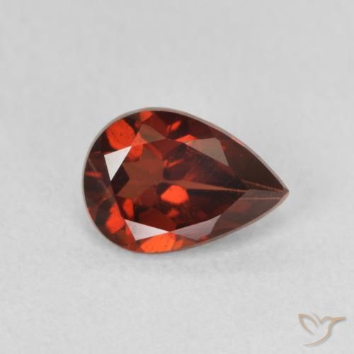 0.84ct طبيعي أحمر متوسط عقيق بيروب, شكل الكمثرى, VVS-VS