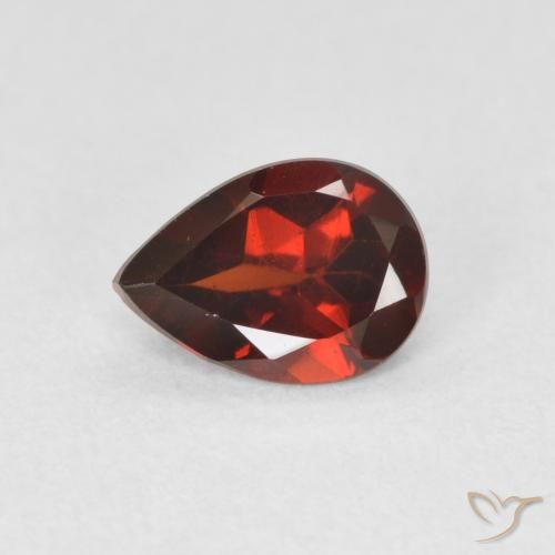 0.72ct طبيعي أحمر متوسط عقيق بيروب, شكل الكمثرى, VVS-VS
