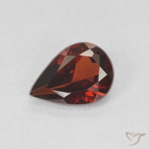 0.82ct طبيعي احمر غامق عقيق بيروب, شكل الكمثرى, VVS-VS