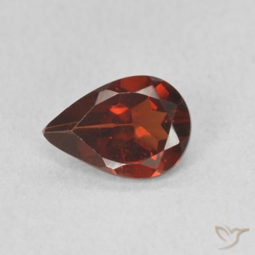 0.72ct طبيعي أحمر متوسط عقيق بيروب, شكل الكمثرى, VVS