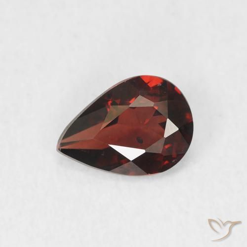 0.69ct طبيعي أحمر دموى غامق عقيق بيروب, شكل الكمثرى, VVS-VS