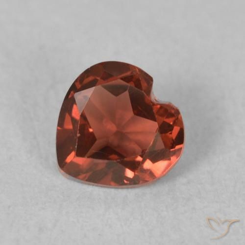 0.59ct طبيعي أحمر زهرى غامق عقيق بيروب, قلب, VVS-VS
