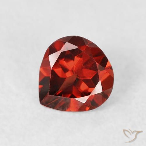 0.61ct طبيعي أحمر لامع عقيق بيروب, شكل الكمثرى, قليلا جدا