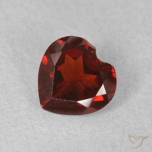 0.47ct طبيعي أحمر ميرلو عقيق بيروب, قلب, VVS-VS