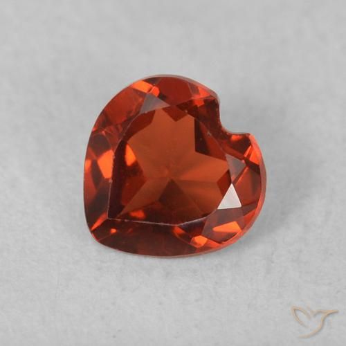 0.50ct طبيعي أحمر الكشمش عقيق بيروب, قلب, VVS-VS